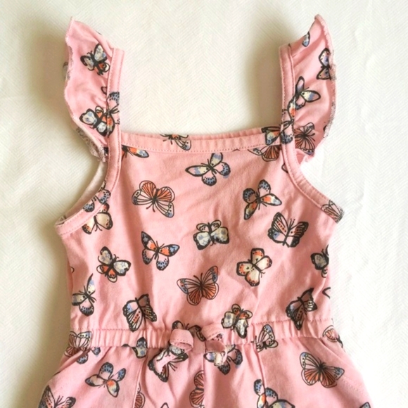 joe fresh butterfly flounced sleeve summer romper playsuit 3-6 months baby girl - Picture 2 of 7